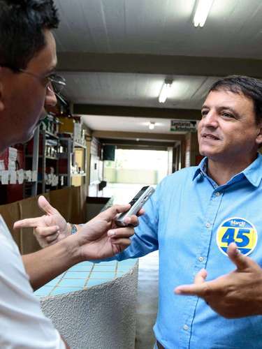 Marcio Bittar, candidato ao governo do Acre, deu uma entrevista depois de votar