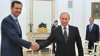 Bashar al Asad, presidente de Siria y Vladimir Putin, presidente de Rusia