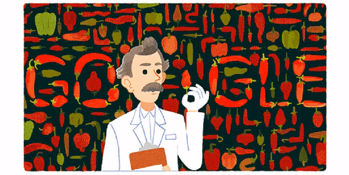 Doodle de Wilbur Scoville brinca com jogo que usa 'teste da pimenta'  (Foto: (Foto: Reprodução/Google))