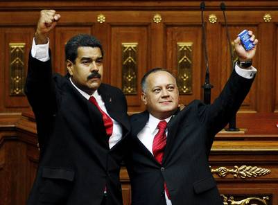 Diosdado Cabello y Nicolás Maduro. Reuter