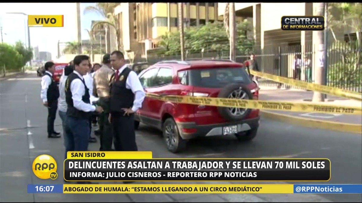 El asalto tuvo lugar cerca de la sede de la Comunidad Andina de Naciones (CAN), la Comisaría de Aramburú y el edificio de RPP Noticias.
