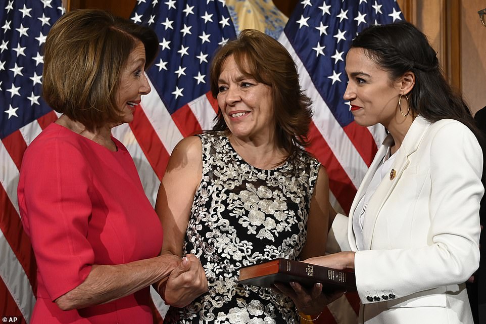 Meet mom: Nancy Pelosi shook hands with Blanca Ocasio-Cortez, Alexandria Ocasio-Cortez's mom